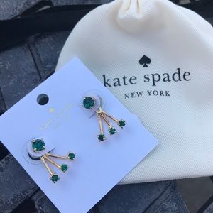 Kate Spade Emerald Crystal Ear Jacket Earrings